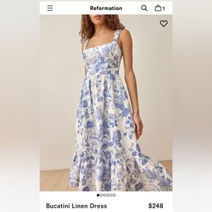 Reformation Bucatini Linen Dress in Lucerne size 4